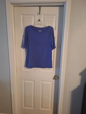 Chico's Purple Elbow Sleeve Knit Tee